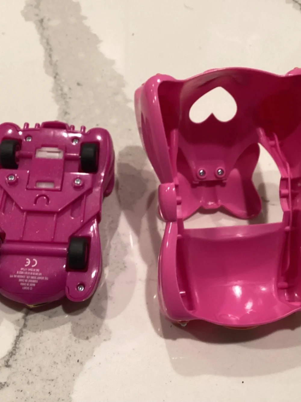 Disney Minnie Mouse Transforming Roadster Racer Car - Snaps Together! Pull back